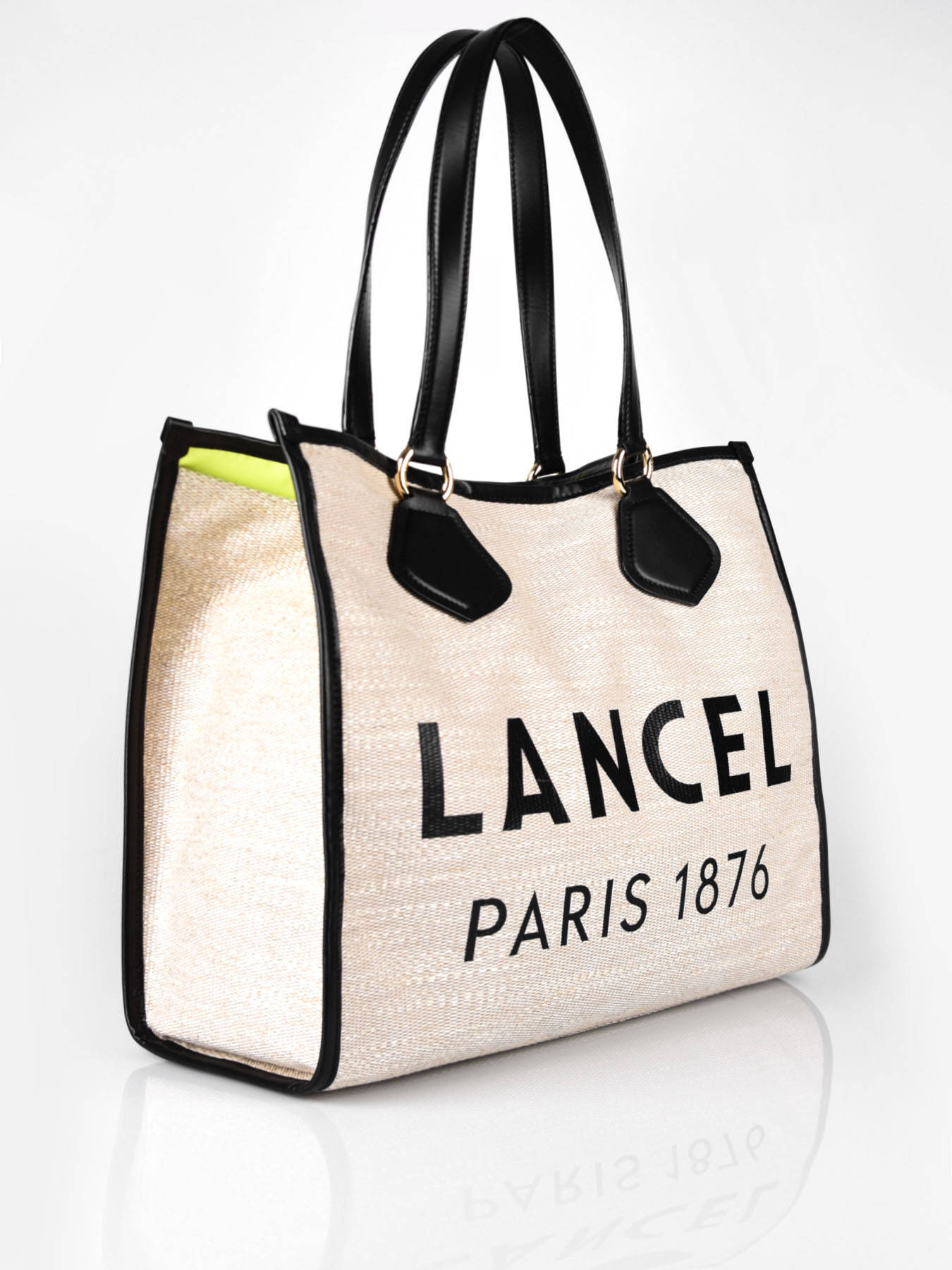 Sac porté épaule Lancel A.10749 noir naturel en vente au meilleur prix