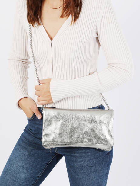 Sac Bandoulière Nine Cuir Milano Argent nine NI22112N vue secondaire 1