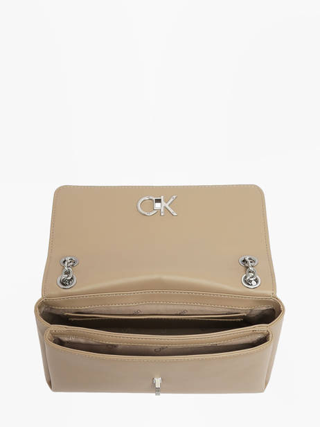 Sac Bandoulière Re-lock Polyester Recyclé Calvin klein jeans Beige re-lock K611084 vue secondaire 3