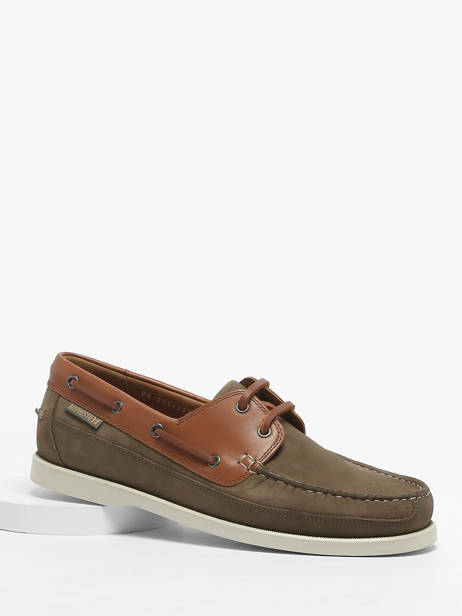 Chaussures Bateau En Cuir Mephisto Vert men P5141490 vue secondaire 1