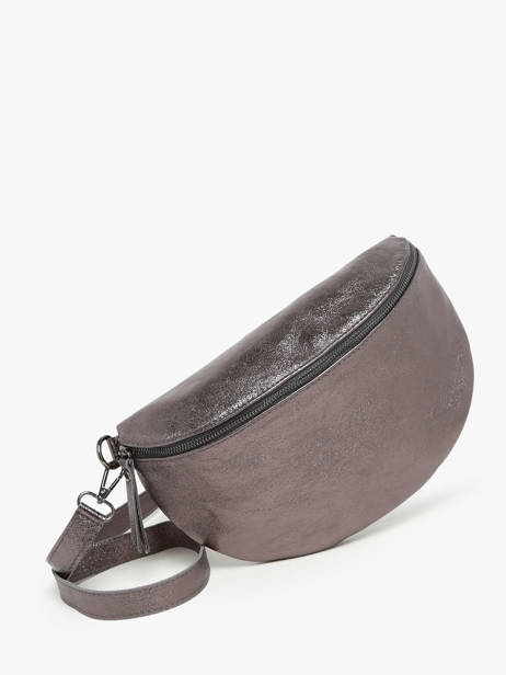 Sac Banane Nine Cuir Milano Gris nine NI21123 vue secondaire 2