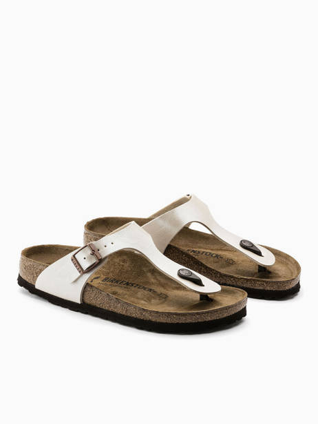 Mules Gizeh Birkenstock Blanc women 943873 vue secondaire 3