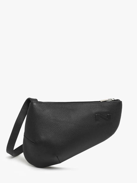 Sac Bandoulière City Perle Cuir Nathan baume Noir n city N1811000