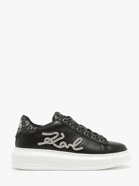 Sneakers Kapri Signiature En Cuir Karl lagerfeld Noir women KL62510G