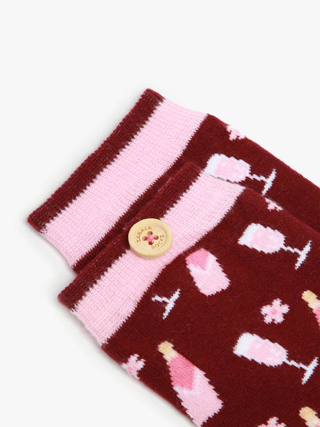 Chaussettes Cabaia Rouge socks women MIC vue secondaire 1