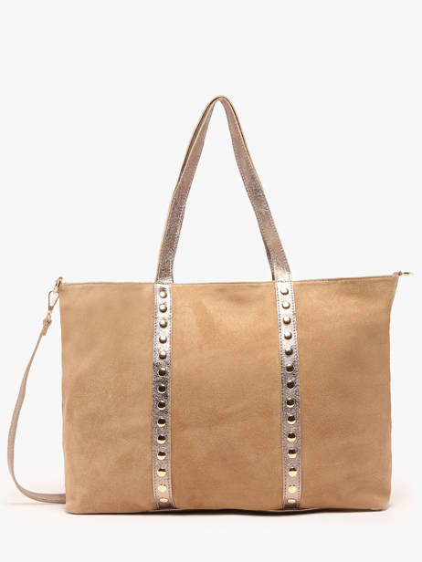 Sac Porté épaule A4 Velvet Cuir Milano Beige velvet VE24064