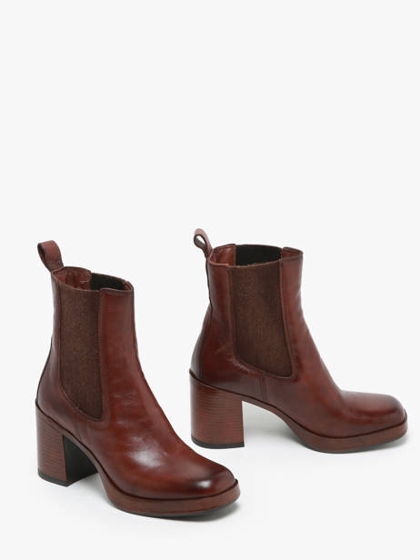 Bottines à Talon En Cuir Mjus Marron women P96225 vue secondaire 3