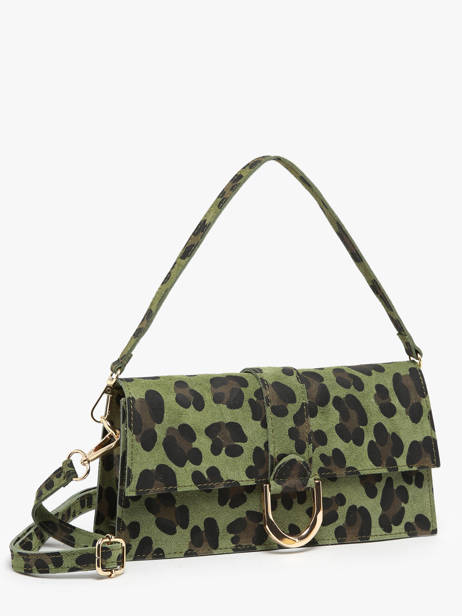 Sac Porté épaule Velvet Leopardo Cuir Milano Vert velvet leopardo VL24066 vue secondaire 2