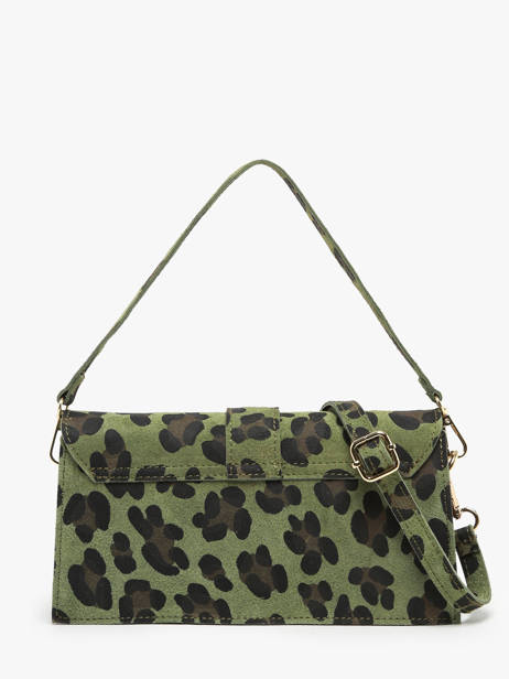 Sac Porté épaule Velvet Leopardo Cuir Milano Vert velvet leopardo VL24066 vue secondaire 4