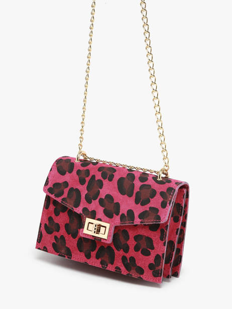 Sac Bandoulière Velvet Leopardo Cuir Milano Rose velvet leopardo VL21121 vue secondaire 2