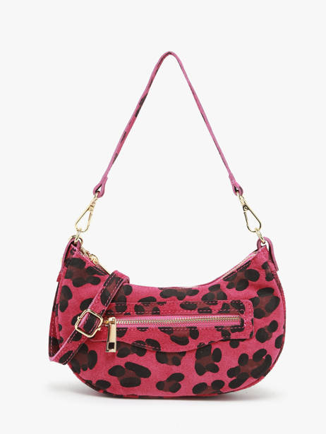 Sac Porté épaule Velvet Leopardo Cuir Milano Rose velvet leopardo VL24061