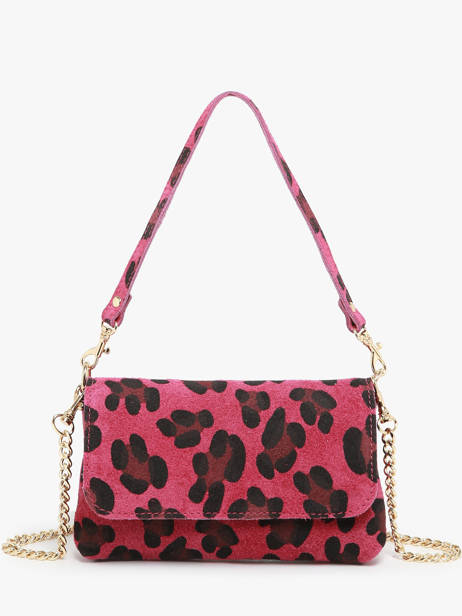 Sac Bandoulière Velvet Leopardo Cuir Milano Rose velvet leopardo VL24063