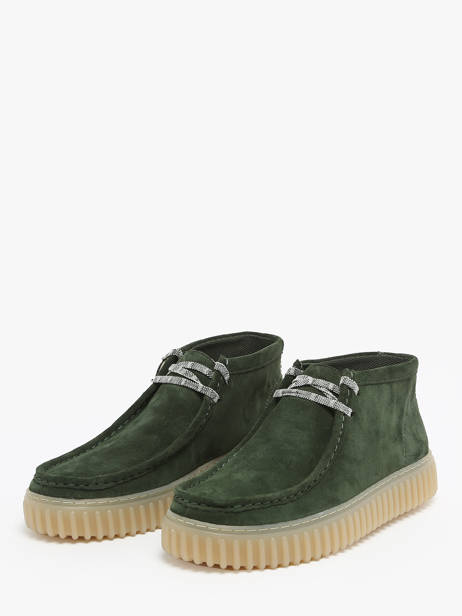 Chaussures Derbies Torhill Hi En Cuir Clarks Vert men 26178268 vue secondaire 1