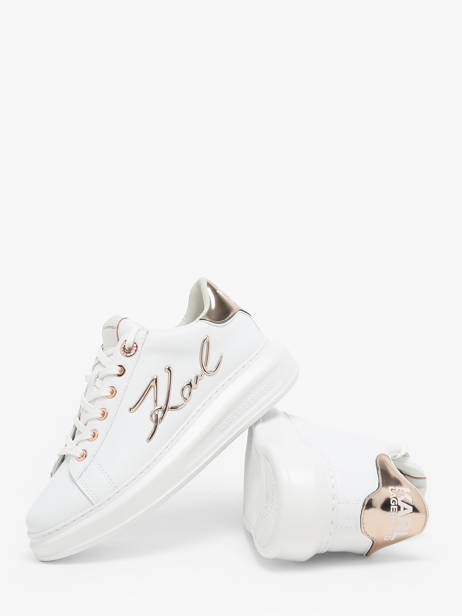 Sneakers Kapri Signature En Cuir Karl lagerfeld Blanc women KL62510A vue secondaire 3