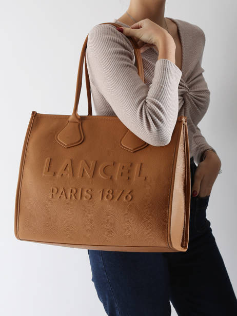 Cabas Zippé L Jour Cuir Lancel Marron jour A12997 vue secondaire 1