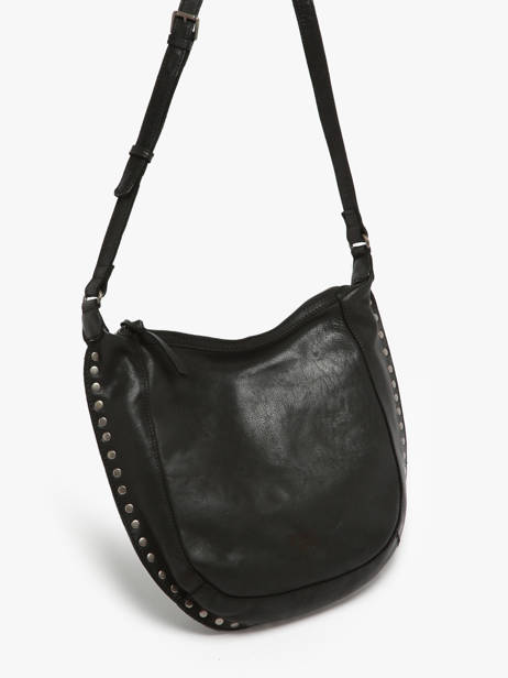 Sac Bandoulière Barcelone Cuir Basilic pepper Noir barcelone BBAC02 vue secondaire 2