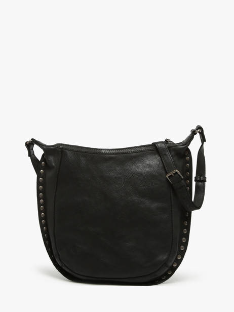 Sac Bandoulière Barcelone Cuir Basilic pepper Noir barcelone BBAC02 vue secondaire 4