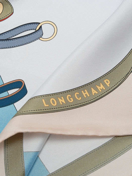 Longchamp Soie unie Etole Bleu