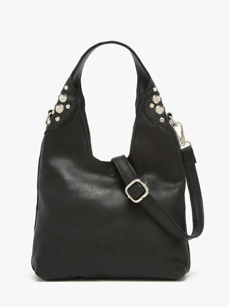 Sac Bandoulière Memphis Cuir Basilic pepper Noir memphis BMEM2S vue secondaire 4