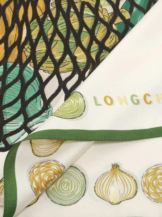 Longchamp Soie gots Foulard Vert