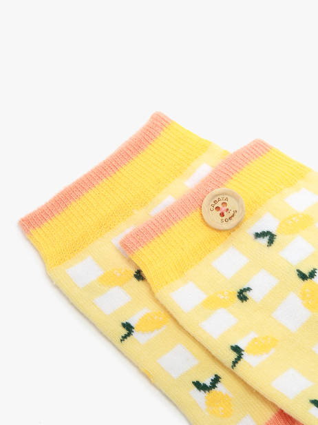 Chaussettes Cabaia Jaune socks BER vue secondaire 1