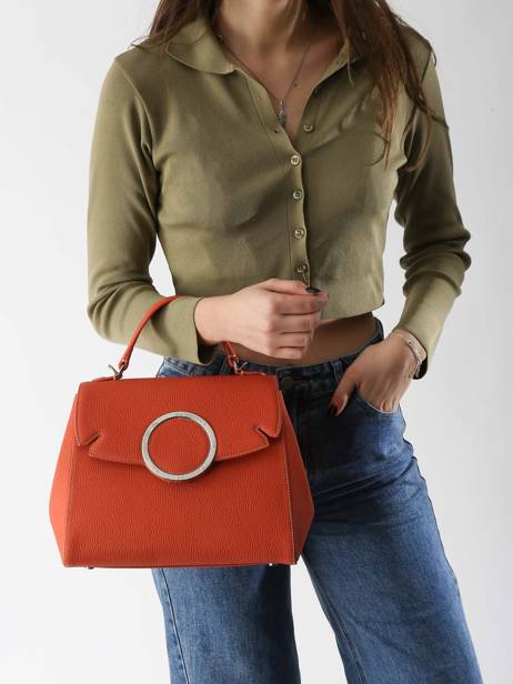 Sac Porté Main Ginkgo Cuir Nathan baume Orange ginkgo 1 vue secondaire 1