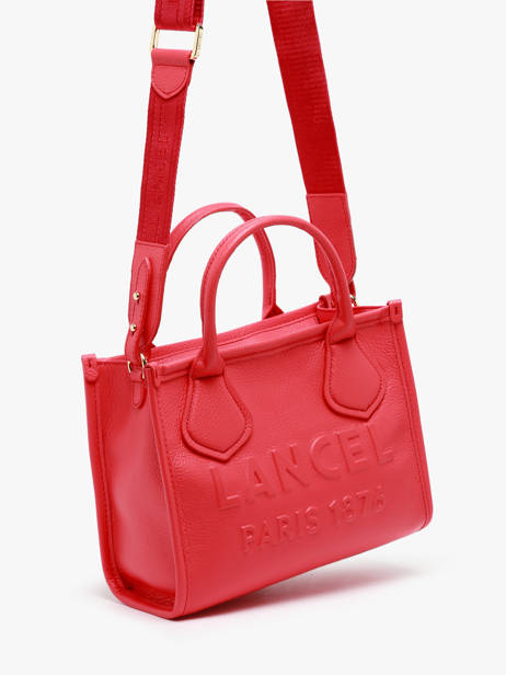 Cabas Zippé S Jour Cuir Lancel Rouge jour A12995 vue secondaire 2