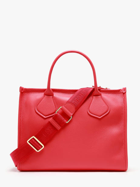 Cabas Zippé M Jour Cuir Lancel Rouge jour A12996 vue secondaire 4