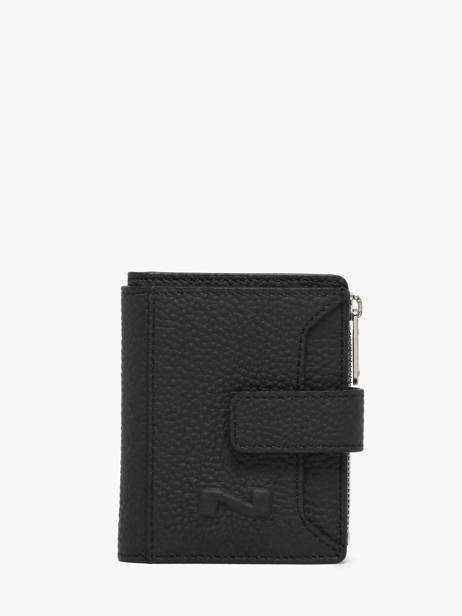 Porte-cartes Porte-monnaie Cuir Nathan baume Noir original n 102N