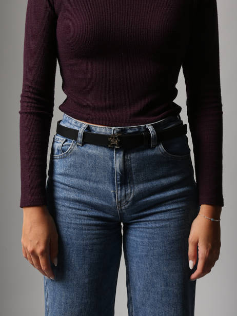 Ceinture Tommy hilfiger Noir th logo AW17496 vue secondaire 1