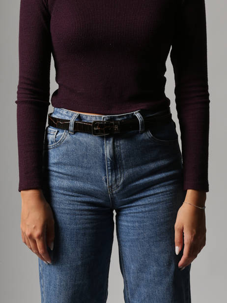 Ceinture Tommy hilfiger Marron th libre AW17975 vue secondaire 1