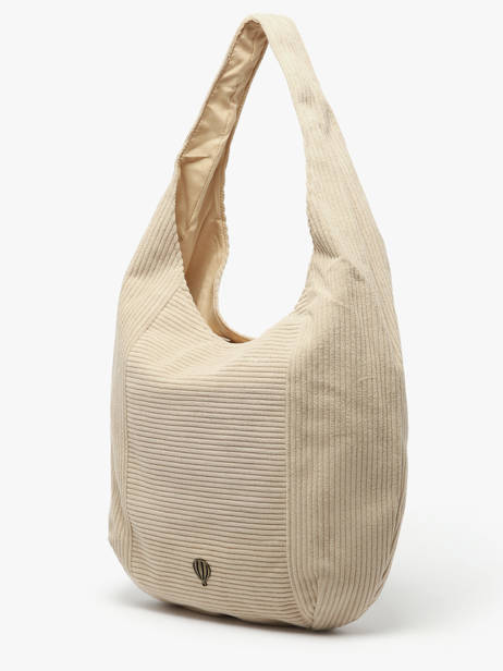 Sac Porté épaule Velours Polyester Le voyage en panier Beige velours AHP243 vue secondaire 1