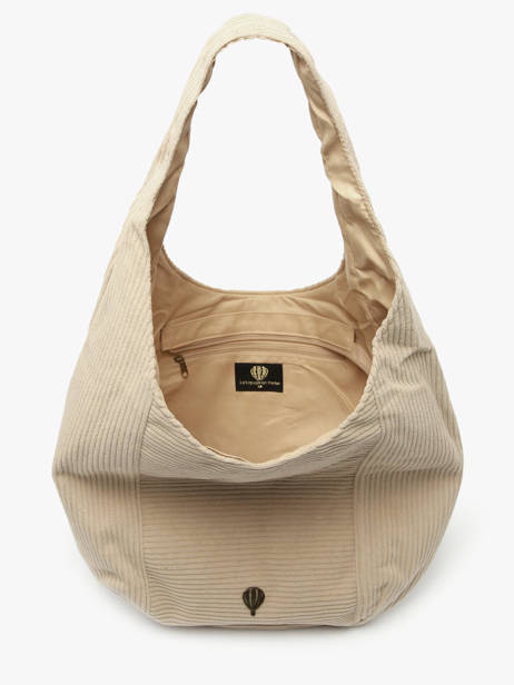 Sac Porté épaule Velours Polyester Le voyage en panier Beige velours AHP243 vue secondaire 2