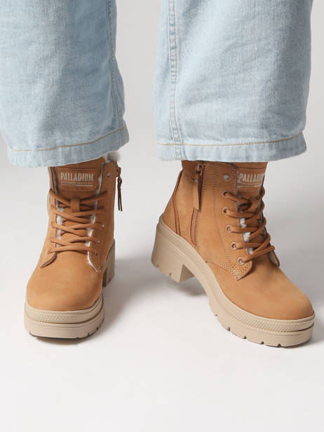 Bottines à Talon En Cuir Palladium Marron women 99527254 vue secondaire 1