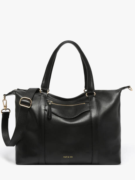 Sac Porté épaule Vintage Cuir Nat et nin Noir vintage THYLANE