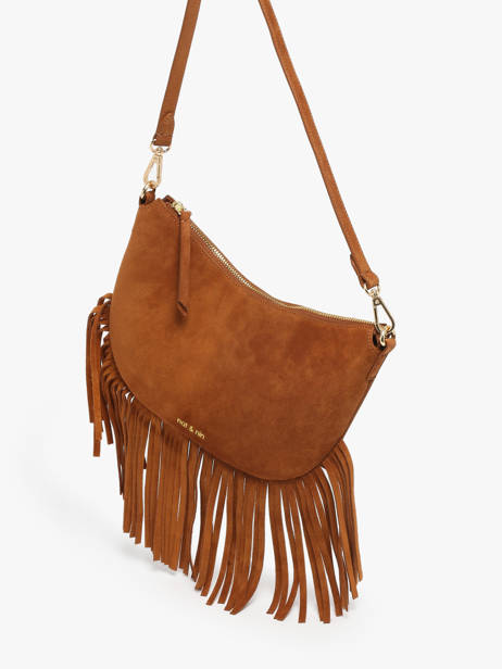Sac Porté épaule Lune Franges Cuir Nat et nin Marron vintage FRA vue secondaire 1