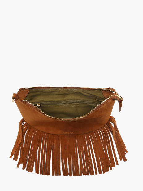 Sac Porté épaule Lune Franges Cuir Nat et nin Marron vintage FRA vue secondaire 2
