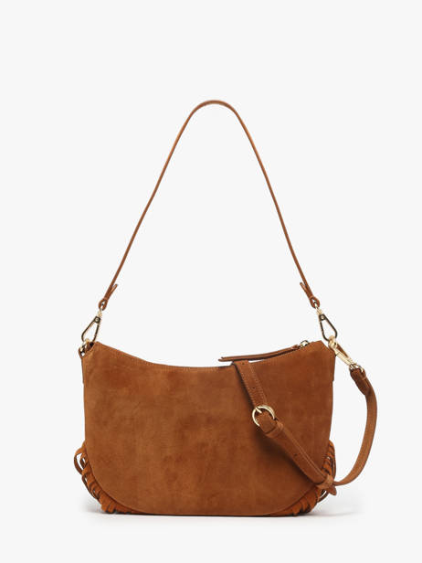 Sac Porté épaule Lune Franges Cuir Nat et nin Marron vintage FRA vue secondaire 3