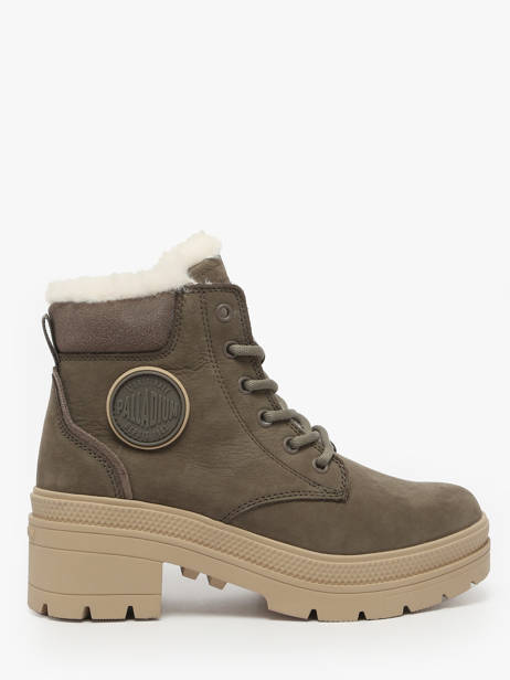 Bottines à Talon En Cuir Palladium Vert women 99527281