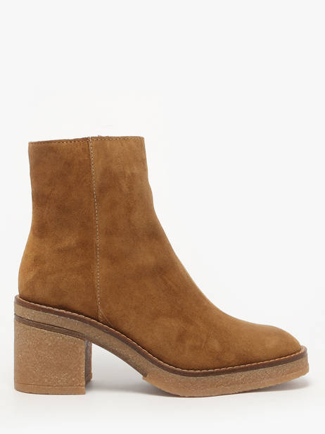 Bottines à Talon En Cuir Alpe Marron women 26261101