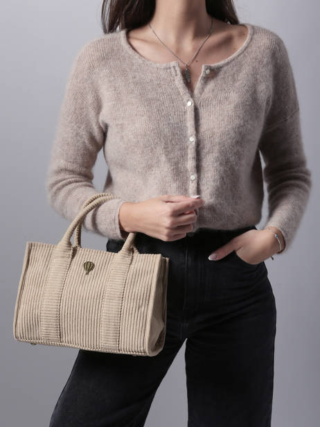 Sac Porté épaule Velours Polyester Le voyage en panier Marron velours AHP242 vue secondaire 1