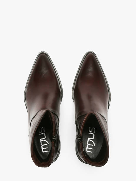 Bottines à Talon En Cuir Mjus Marron women L39202 vue secondaire 3