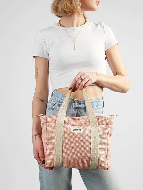 Sac à Main Tressage Coton Hindbag Rose tressage TS vue secondaire 1