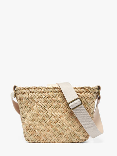 Sac Bandoulière Estival Raphia Le voyage en panier Beige estival PM944 vue secondaire 3