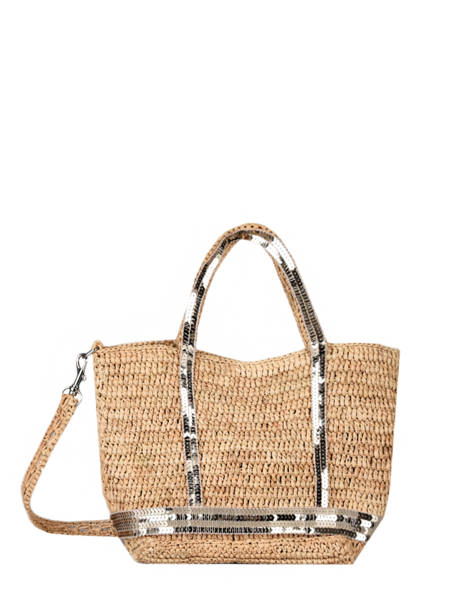 Sac Bandoulière Baby Cabas Raphia Et Paillettes Vanessa bruno Beige cabas raphia 64V40410