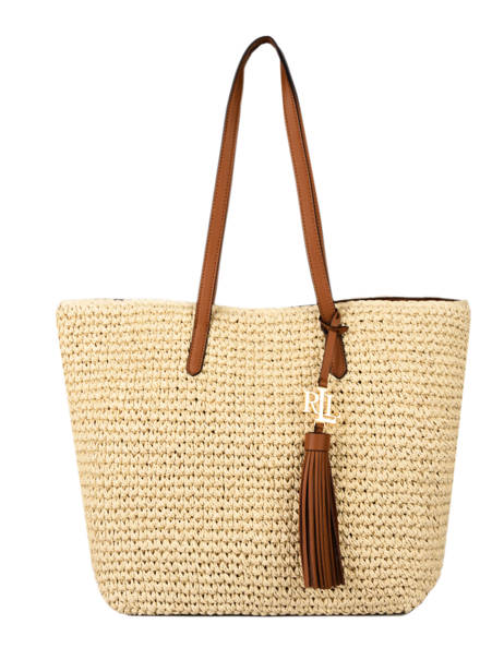 Sac Cabas Whitney En Paille Crochetée Lauren ralph lauren Marron dryden 31818856