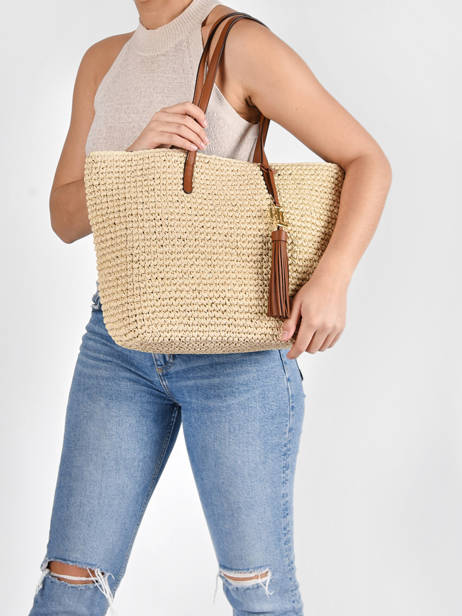 Sac Cabas Whitney En Paille Crochetée Lauren ralph lauren Marron dryden 31818856 vue secondaire 1