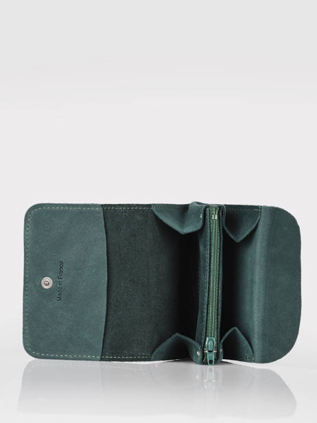 Porte-monnaie Etincelle Nubuck Cuir Etrier Vert etincelle nubuck EETN650 vue secondaire 1