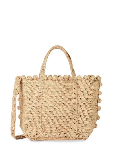 Sac à Main Le Cabas Raffia Pompon Vanessa bruno Beige cabas raphia 75V40435