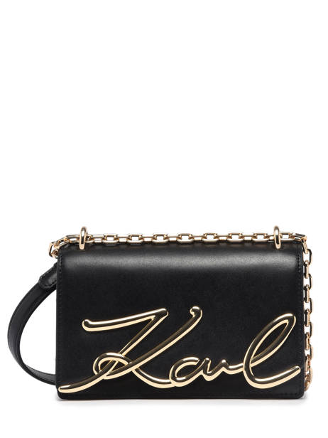 Sac Bandoulière K/signature Cuir Karl lagerfeld Noir k signature 225W3041